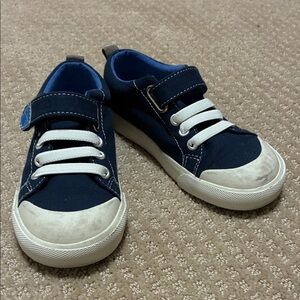 See Kai Run Navy Sneakers with White Details